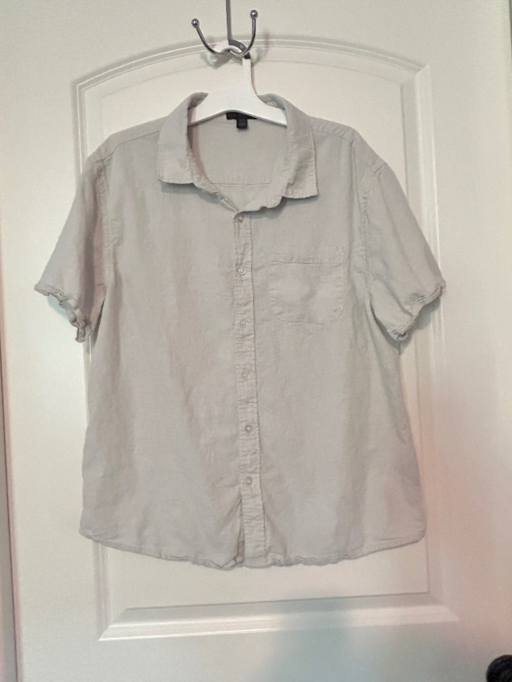 Magaschoni Man Linen Short Sleeve Button Up